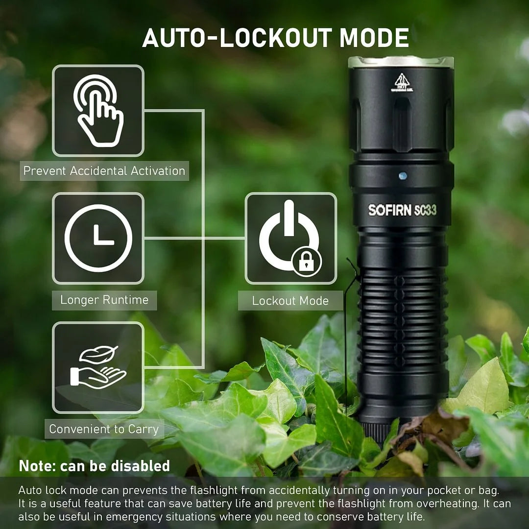 Sofirn SC33 XHP70.3 HI LED 5200lm USB C Rechargeable Flashlight