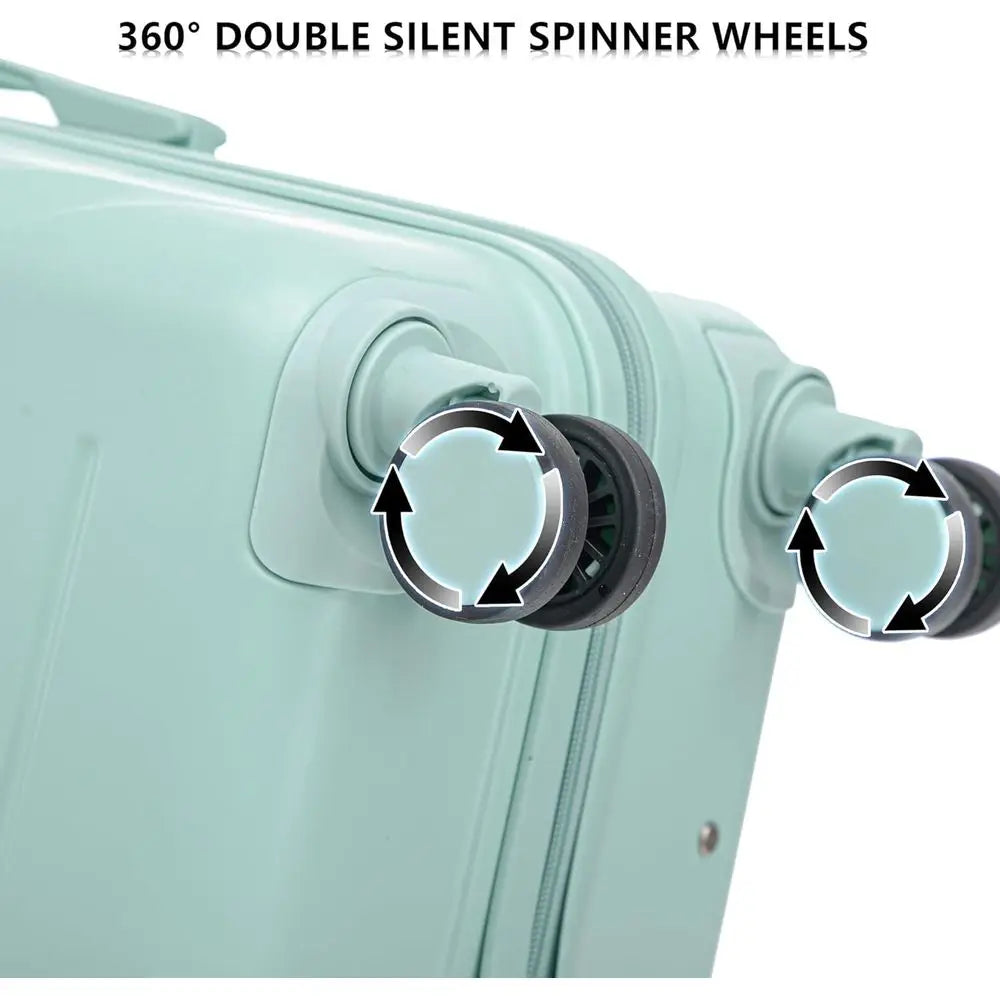 Durable ABS 3 Piece Luggage Set Lockable Latches Spinner Wheels