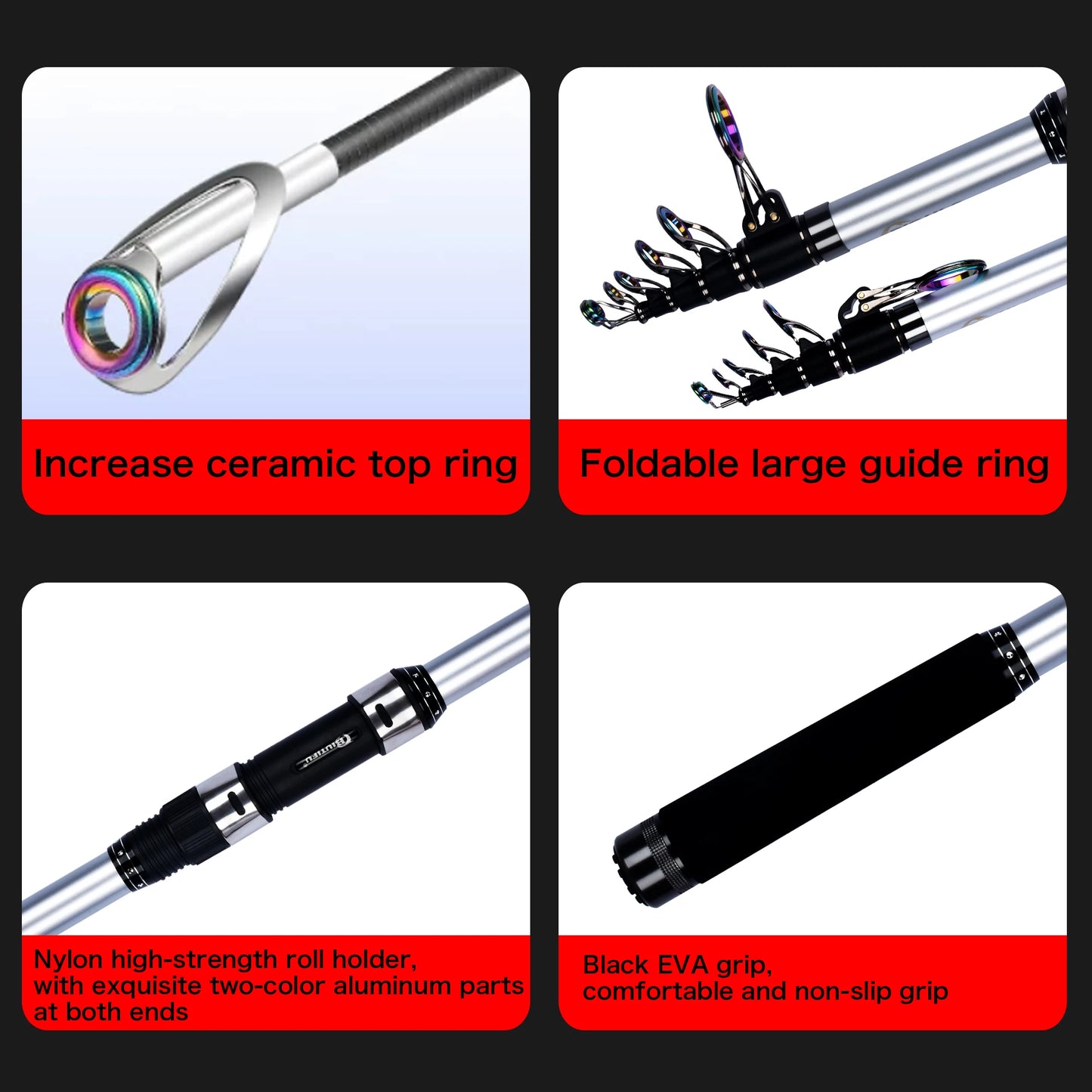 BIUTIFU Telescopic Surf Spinning Rod 25 to 30 Pound
