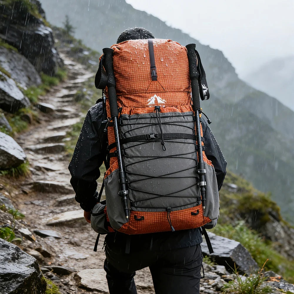 Night Cat Waterproof Hiking Backpack With Rain Cover Roll Top