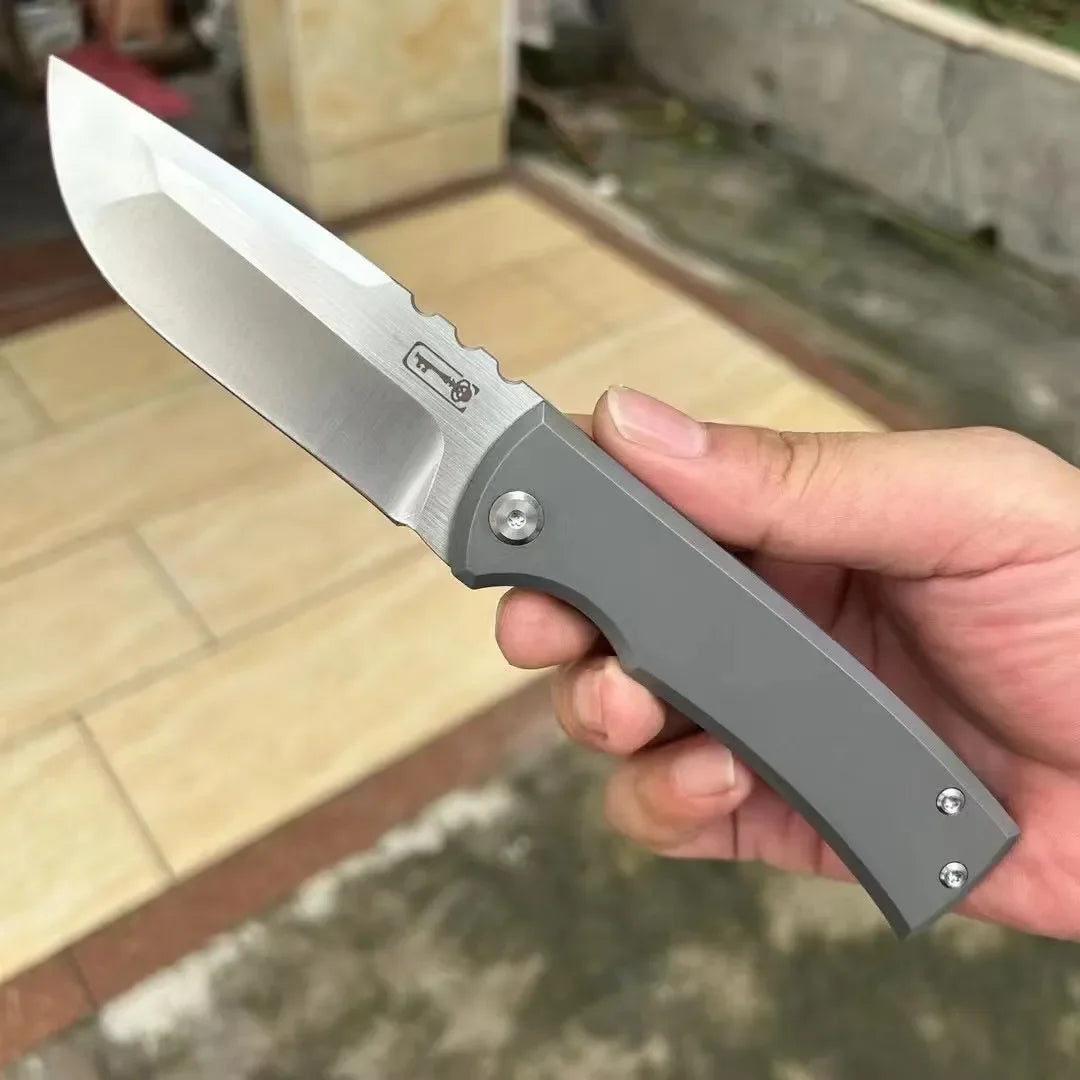 DIY Supplies Compact Folding Knife M390 Titanium Handle Ceramic Bearing