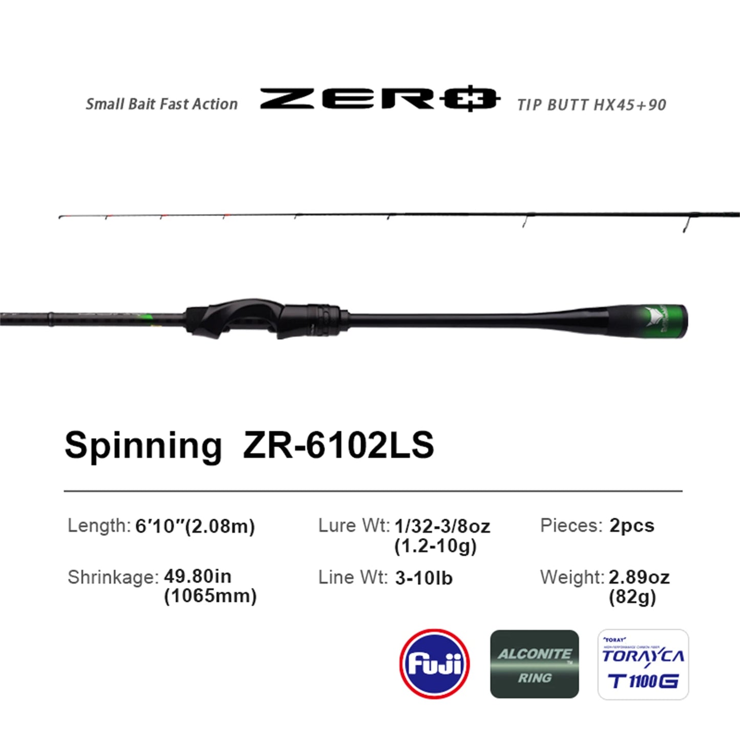 Pure-Lure Zero Small Bait Light High Carbon Long Casting Rod