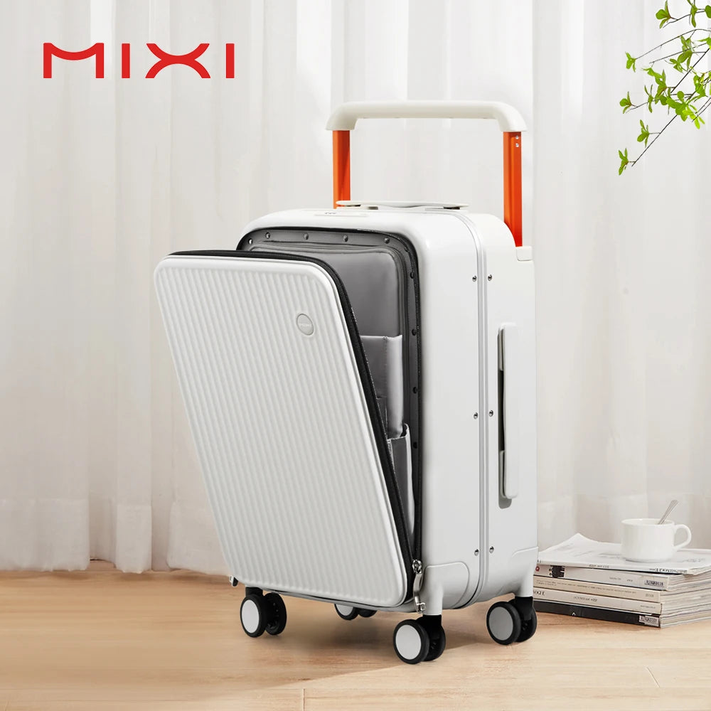Mixi Carry On Luggage With Laptop Pocket Aluminum Frame