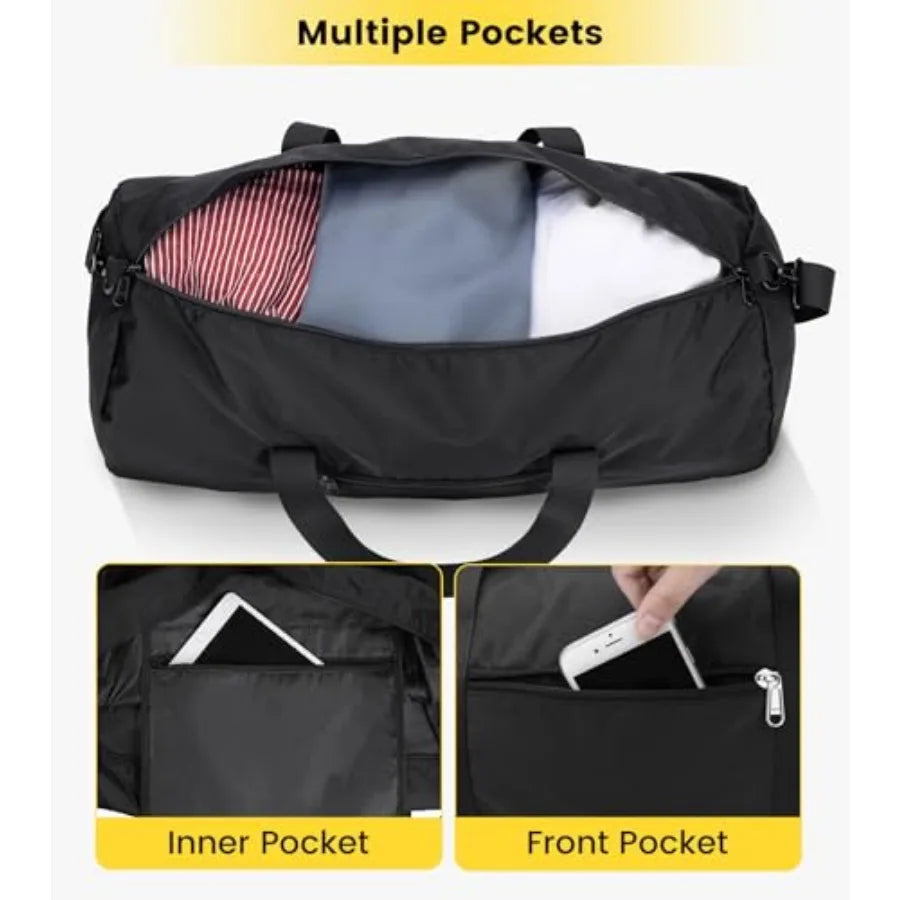 Foldable Nylon Duffle Bag For Travel And Gym Lightweight