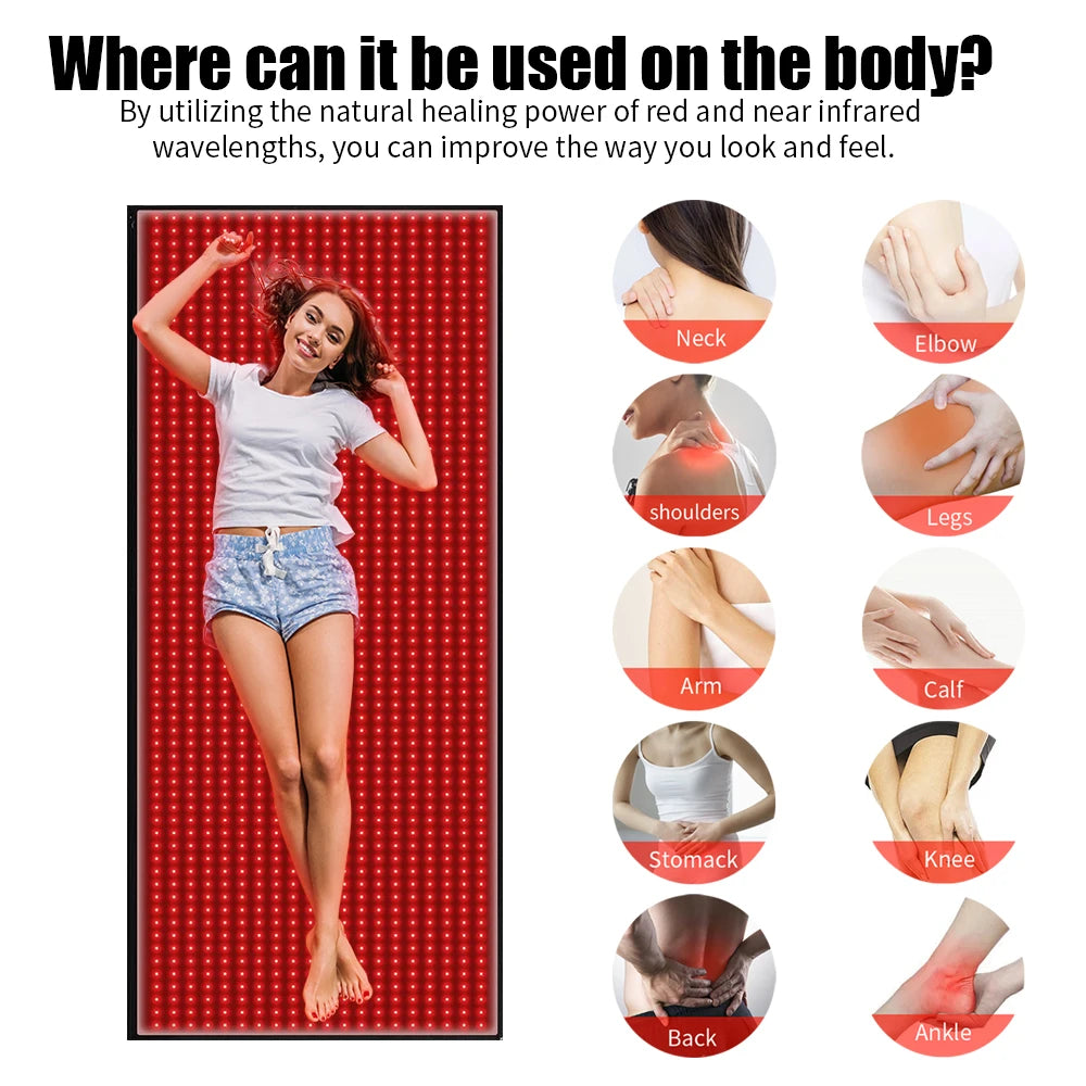 Full Body Red Light Therapy Mat Infrared LED Blanket For Pain Relief