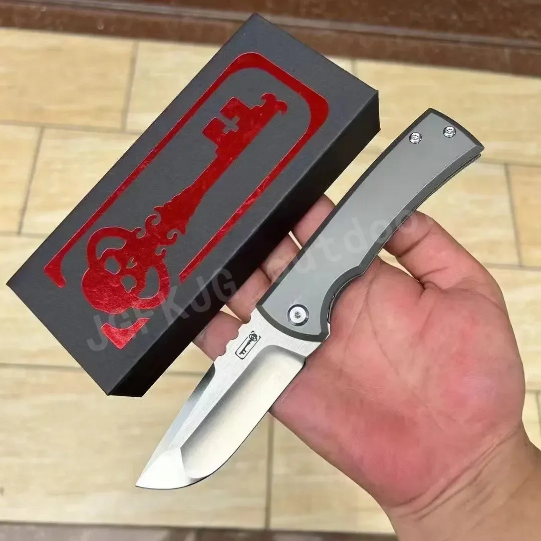 DIY Supplies Compact Folding Knife M390 Titanium Handle Ceramic Bearing