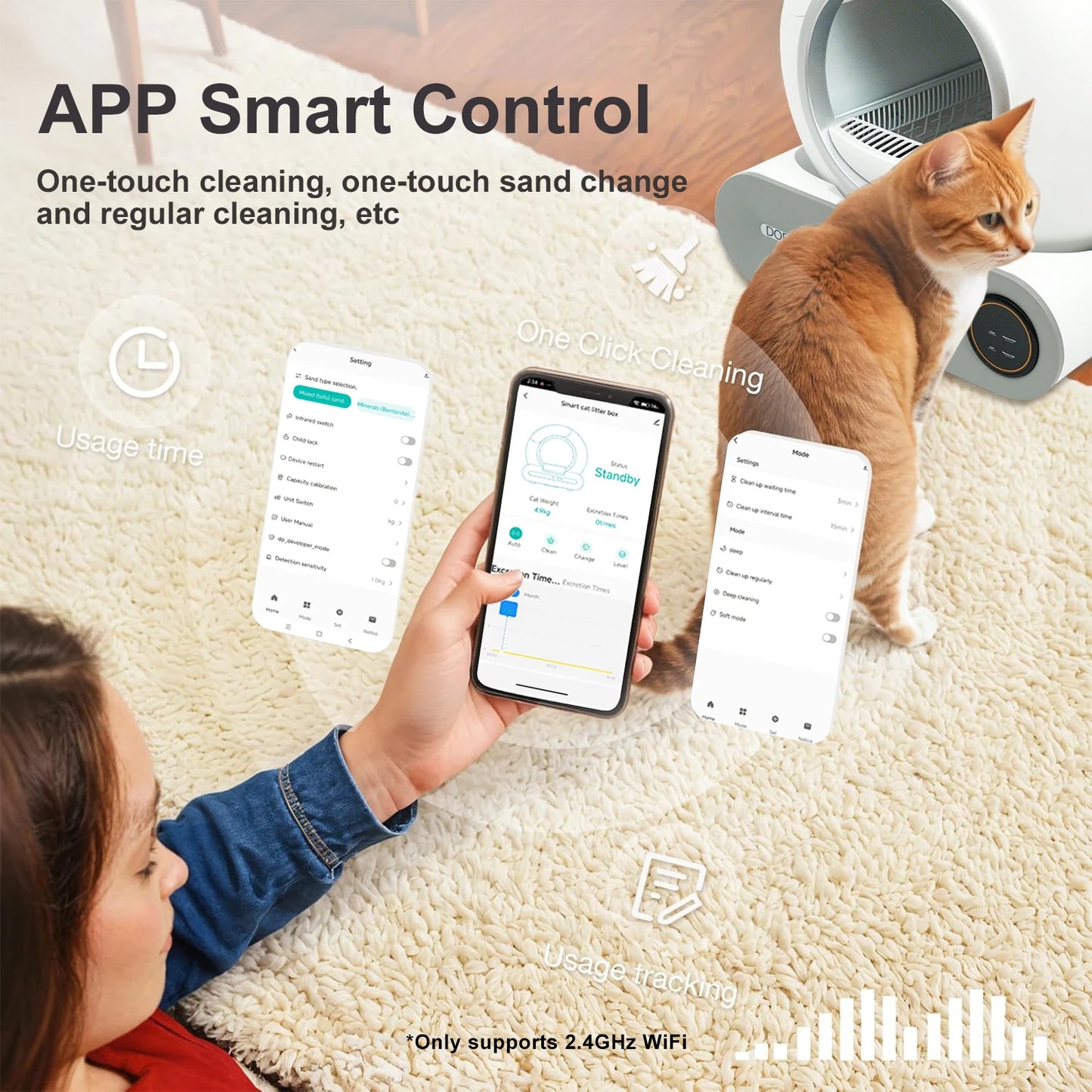 DOEL Self Cleaning Cat Litter Box Automatic With App Control