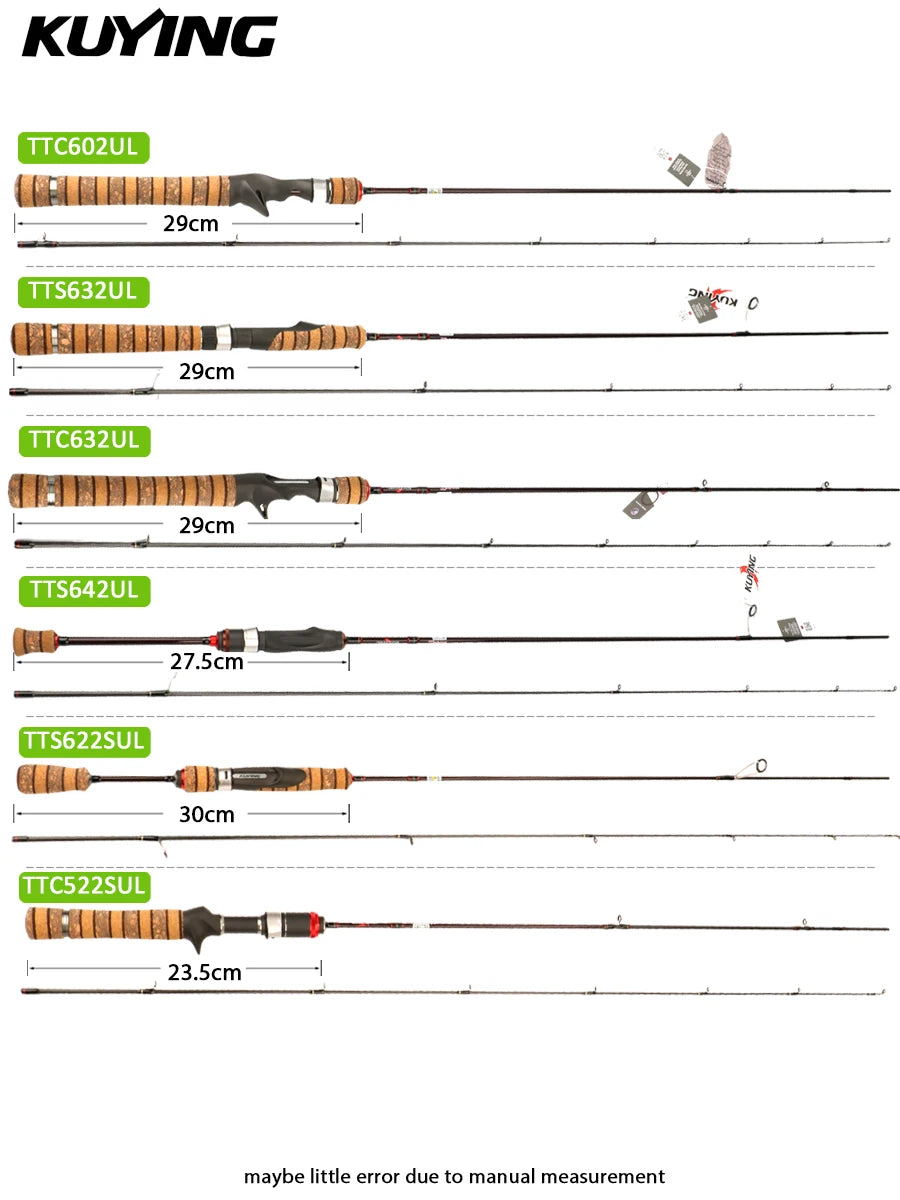 Kuying Teton Spinning Casting Rod BFS Carbon 0.8 to 8g