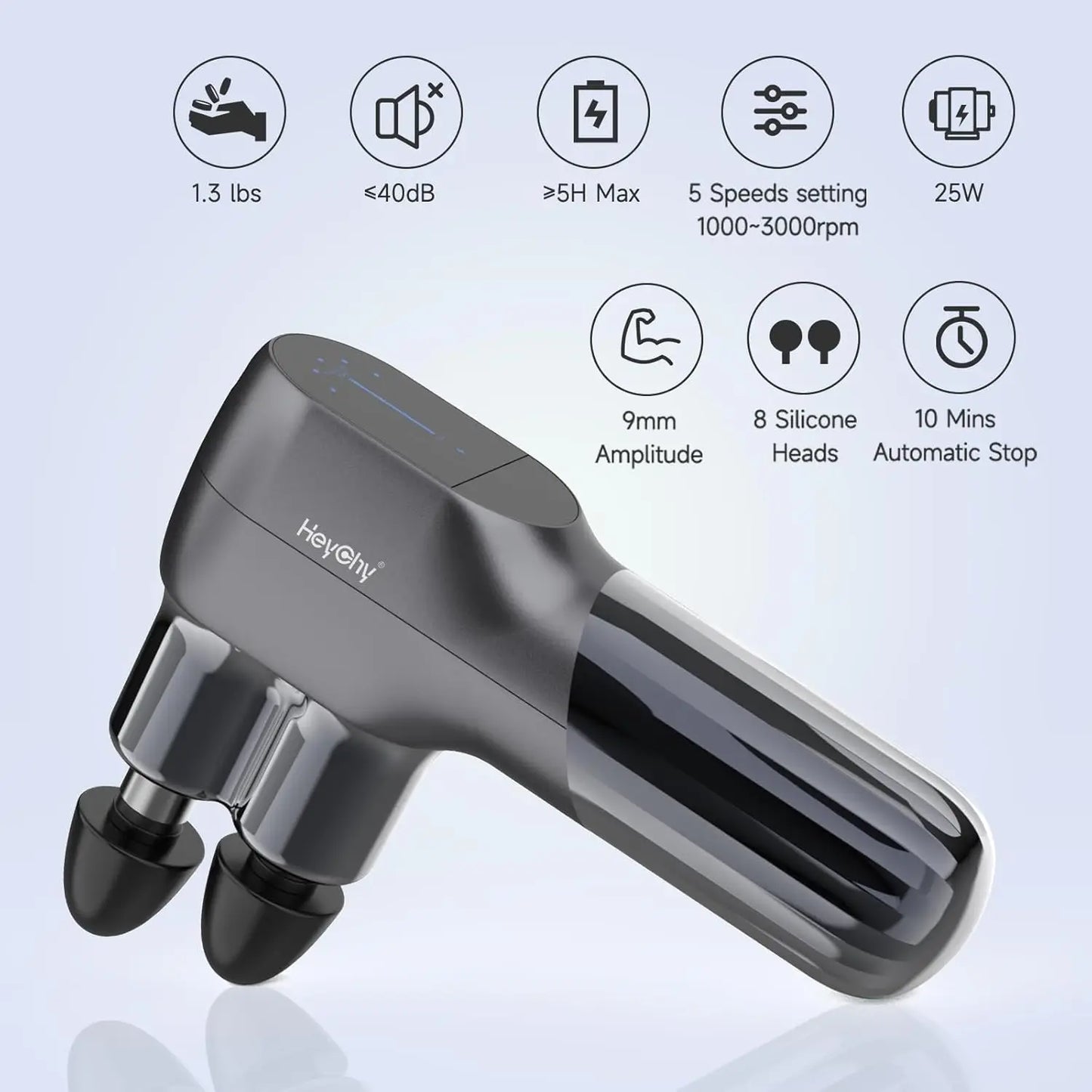 Massage Gun With Dual Heads And Five Speeds For Relief