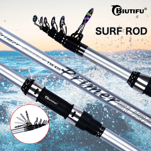 BIUTIFU Telescopic Surf Spinning Rod 25 to 30 Pound