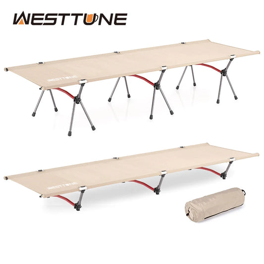 WESTTUNE Ultra Light Aluminum Folding Bed for Outdoor Camping