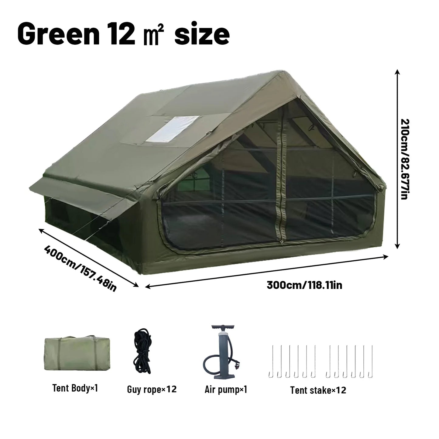 Pakicetus Inflatable Family Tent With Skylight And Pump Quick Setup