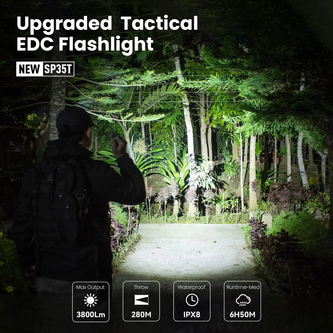 Sofirn SP35T 3800lm Tactical 21700 Flashlight USB C Rechargeable Torch