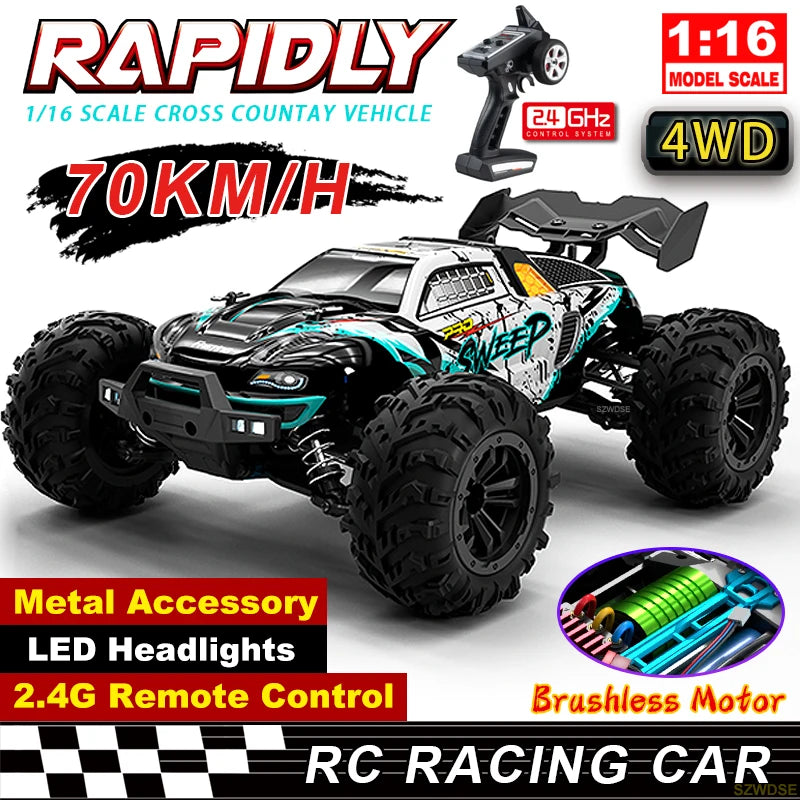 WLtoys Q117 RC Car 4WD Remote Control With LED Headlights