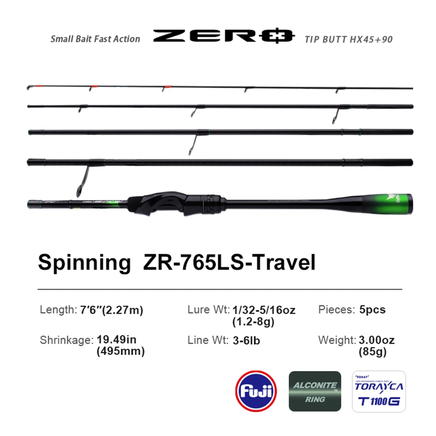 Pure-Lure Zero Small Bait Light High Carbon Long Casting Rod