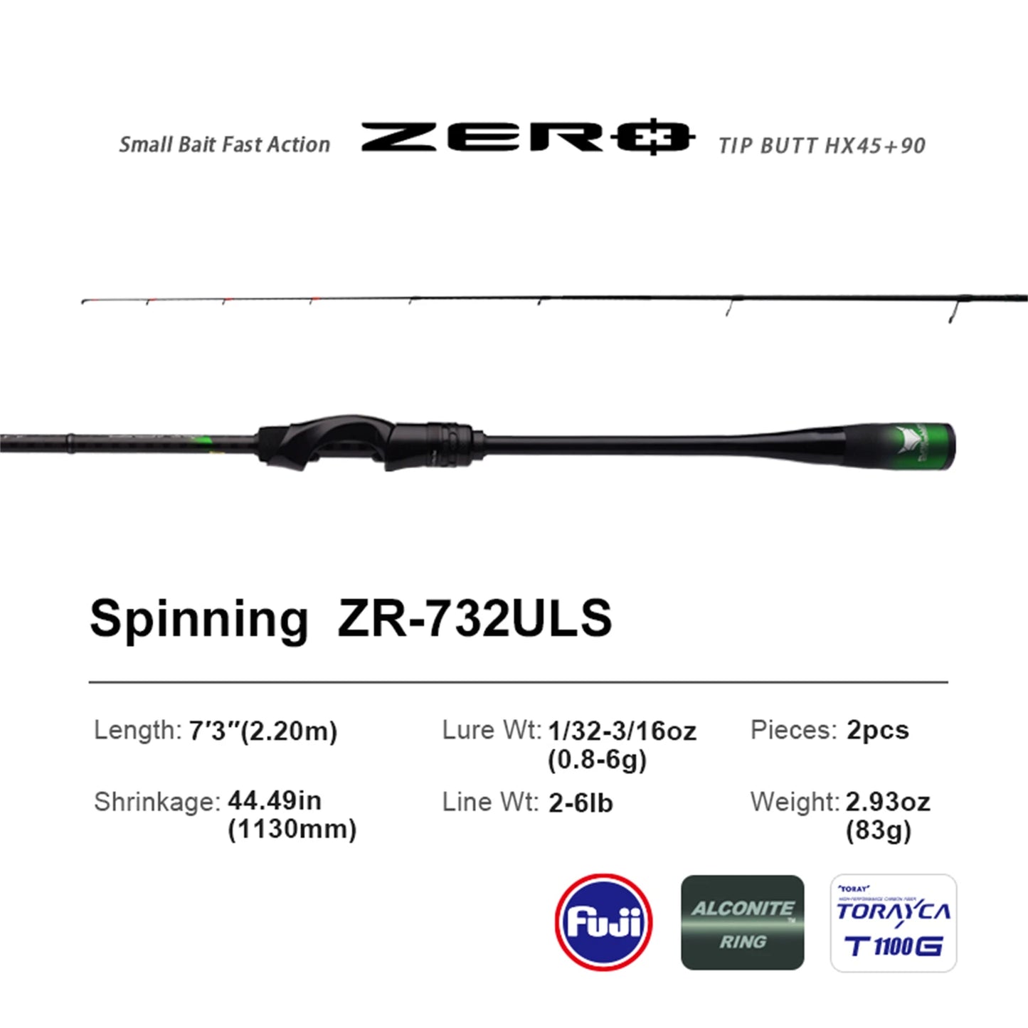 Pure-Lure Zero Small Bait Light High Carbon Long Casting Rod