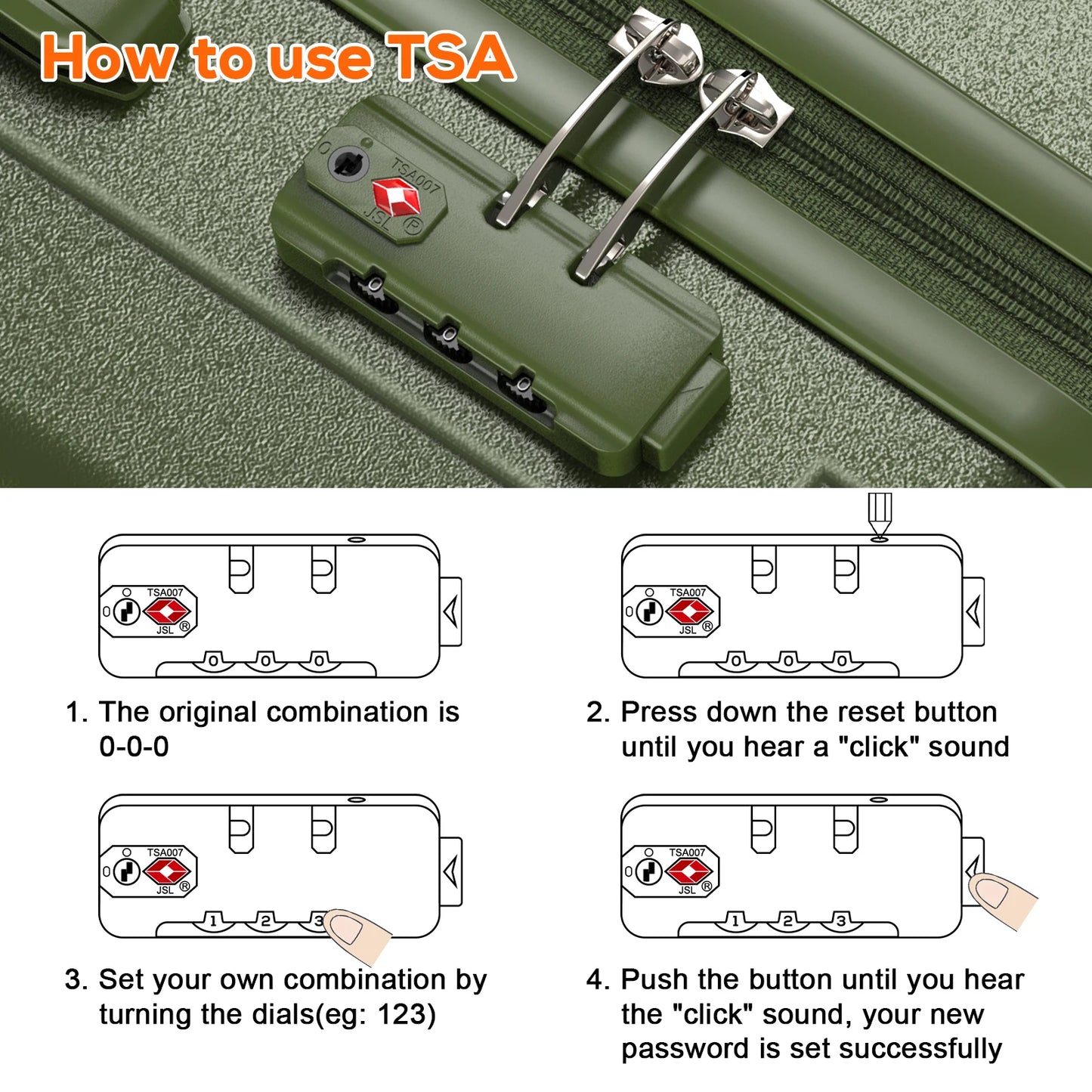 Joyway 6 Piece Travel Luggage Set Lightweight Durable TSA Lock