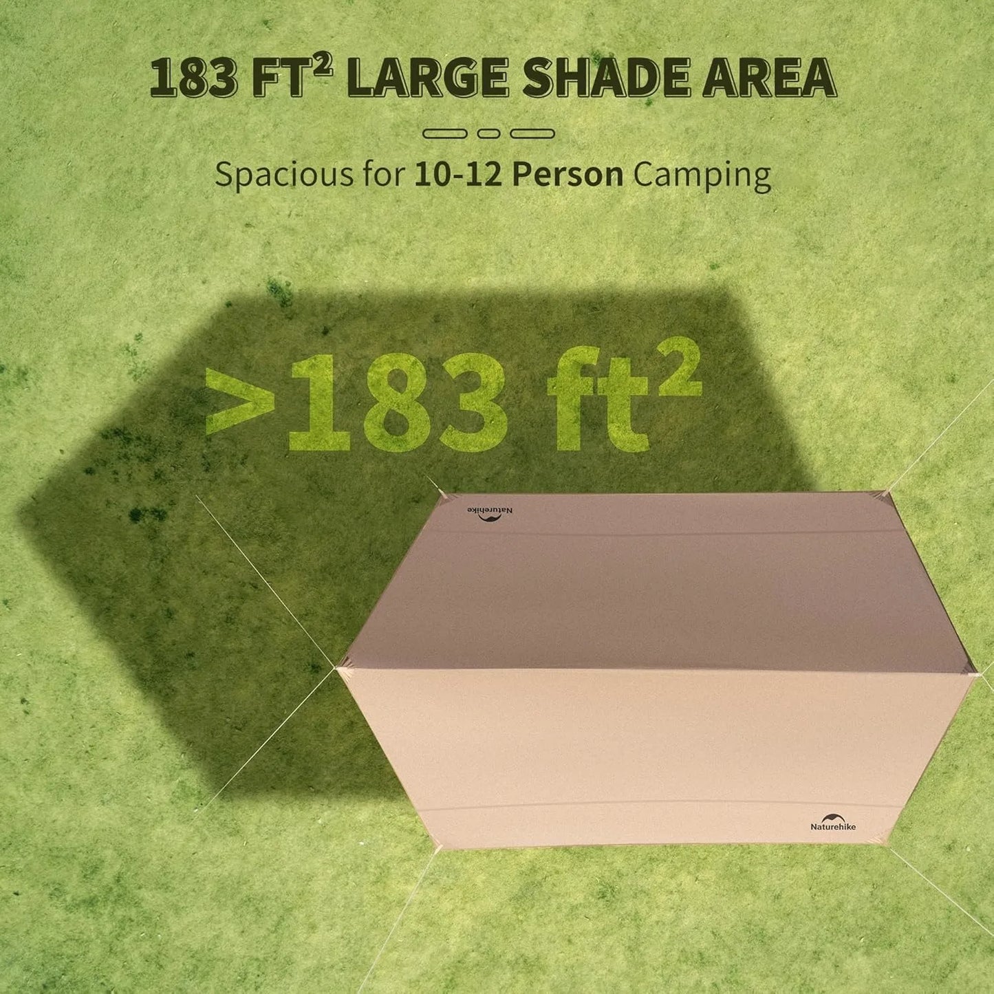 Naturehike Large Waterproof Canopy Sun Shelter UPF2000 Family Tent