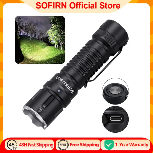 Sofirn SC33 XHP70.3 HI LED 5200lm USB C Rechargeable Flashlight