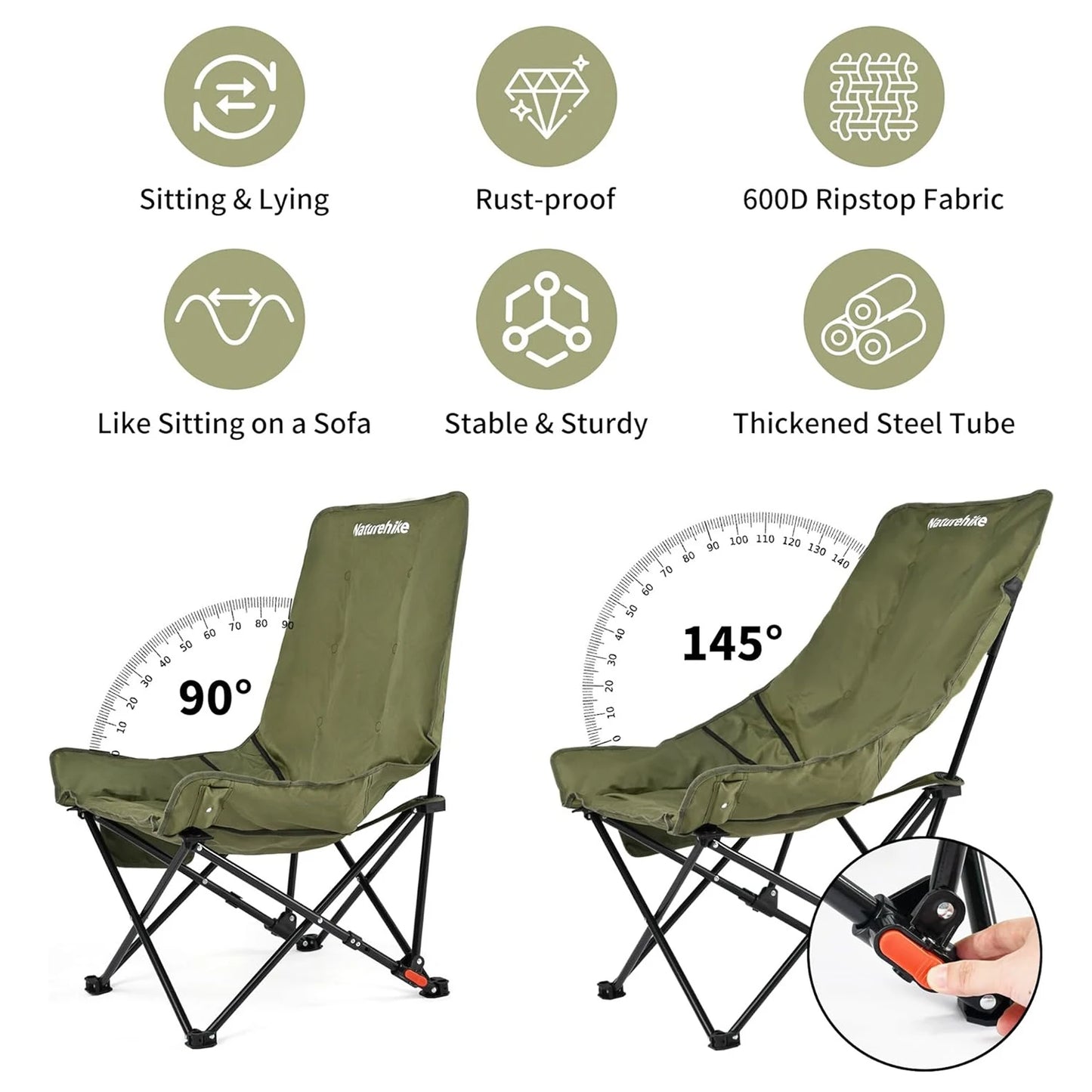 Naturehike High Back Moon Chair Camping Outdoor Leisure