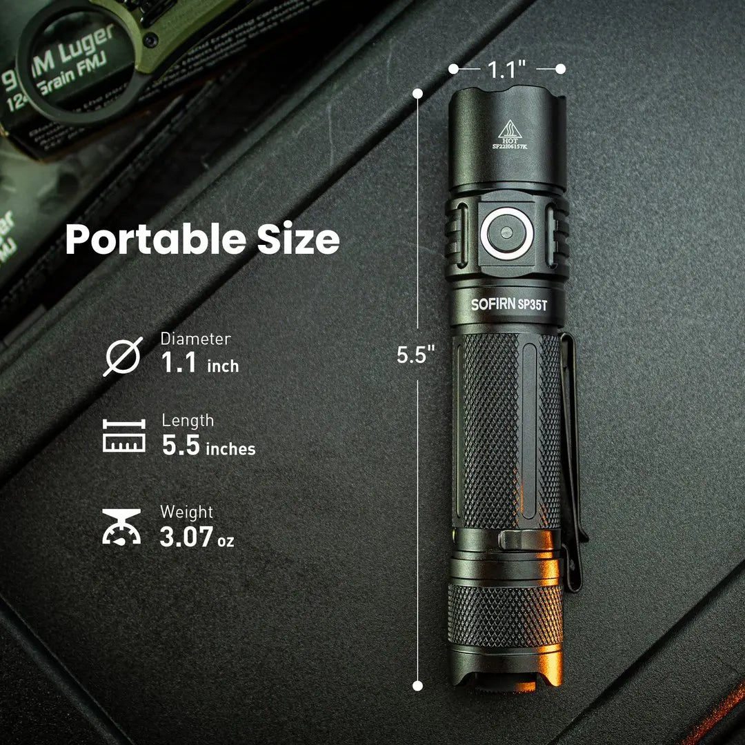 Sofirn SP35T 3800lm Tactical 21700 Flashlight USB C Rechargeable Torch