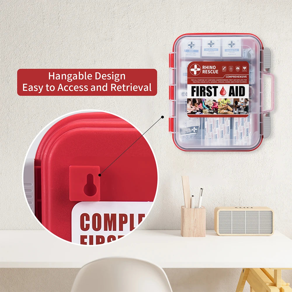 RHINO RESCUE 350 Pieces OSHA All Purpose First Aid Kit For Home
