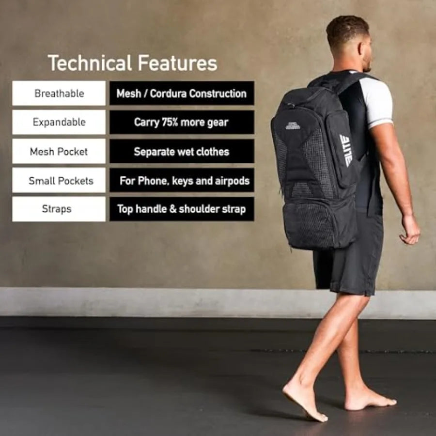 Expandable Jiu Jitsu Gym Duffel Backpack For MMA And BJJ