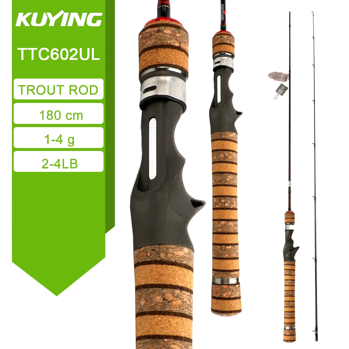 Kuying Teton Spinning Casting Rod BFS Carbon 0.8 to 8g