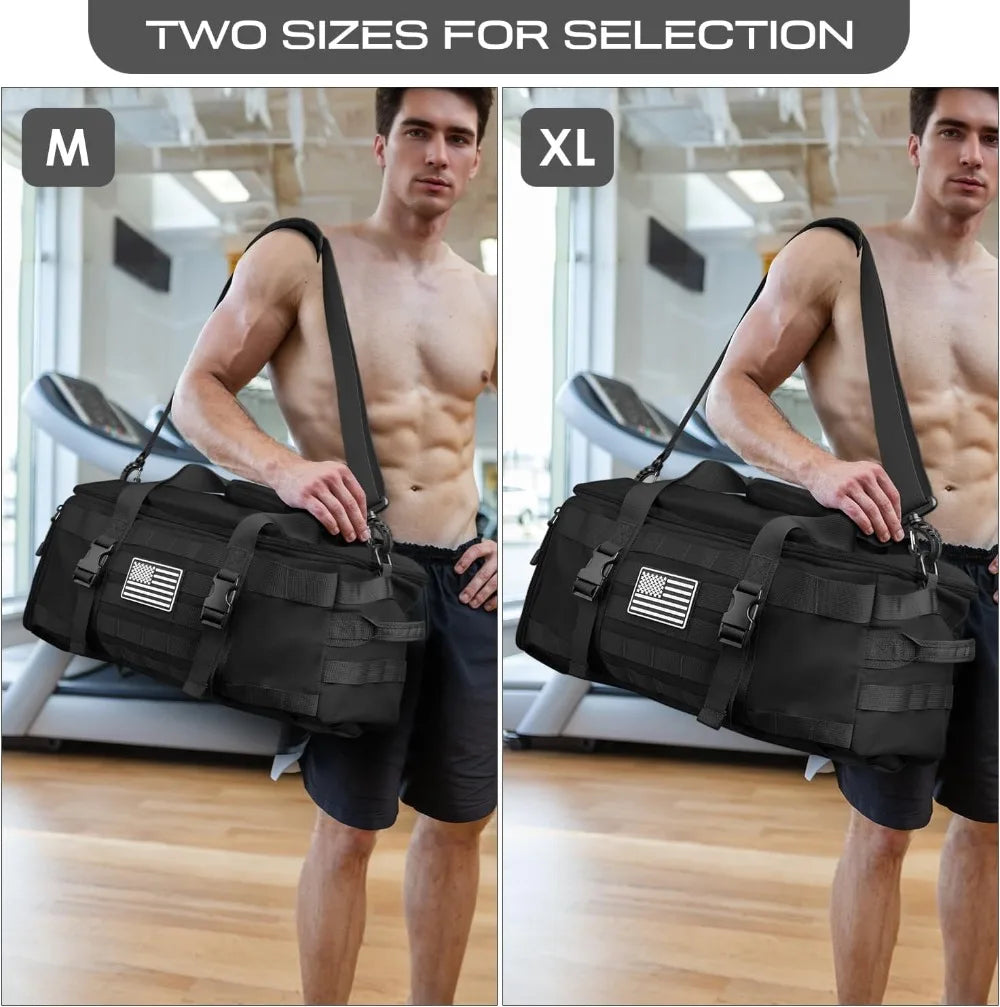 Tactical Duffle Bag With Shoe Compartment 3 In 1 Travel Backpack