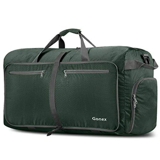Foldable Travel Duffle Bag With Shoes Compartment Lightweight Water Repellent