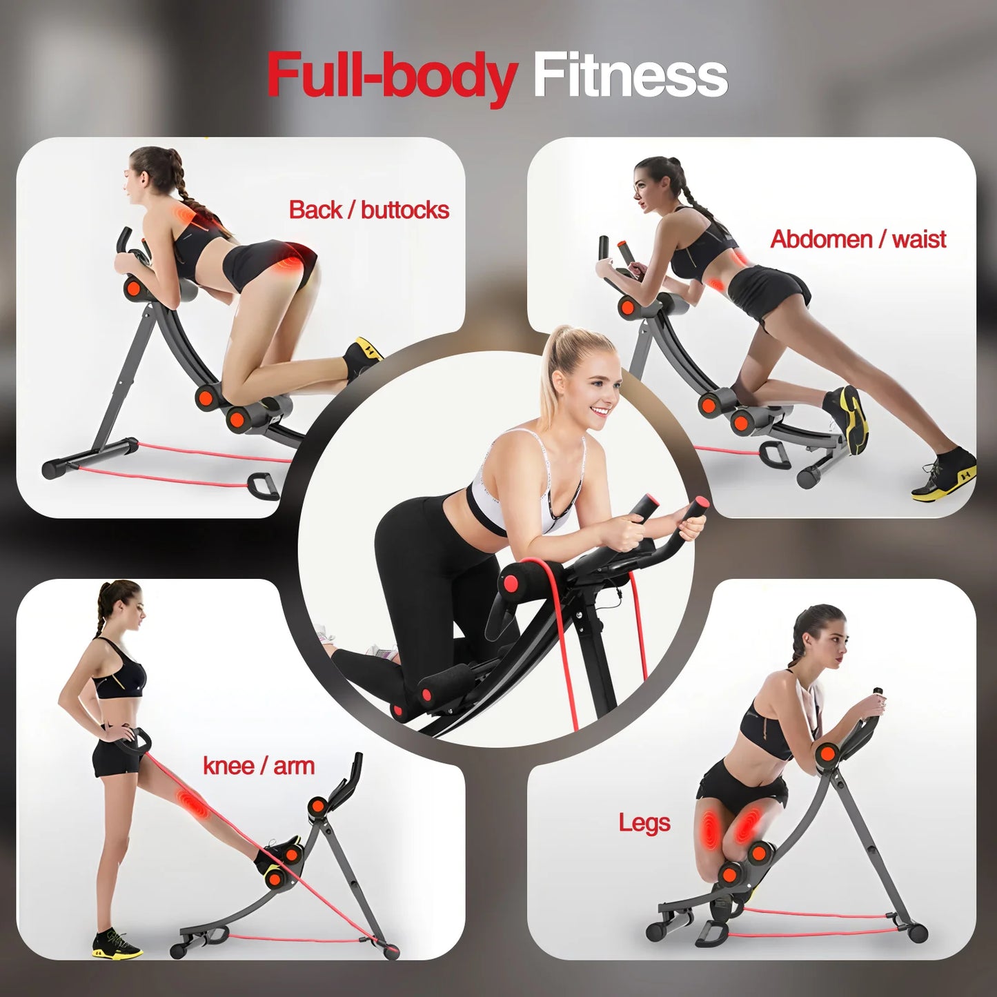 Foldable Ab Machine for Home Gym LCD Display Screen