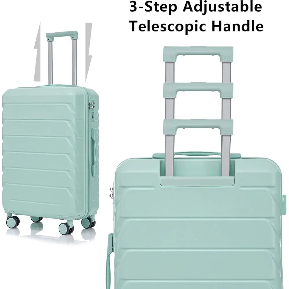 Durable ABS 3 Piece Luggage Set Lockable Latches Spinner Wheels