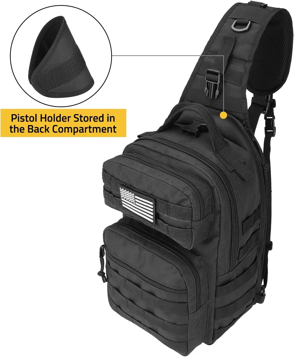 Tactical Sling Bag For Men Molle Backpack With Bottle Holder