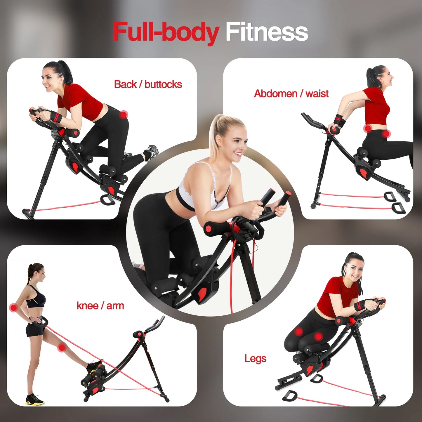 Abs Fitness Abdominal Trainer Foldable Core Workout Machine LCD Display