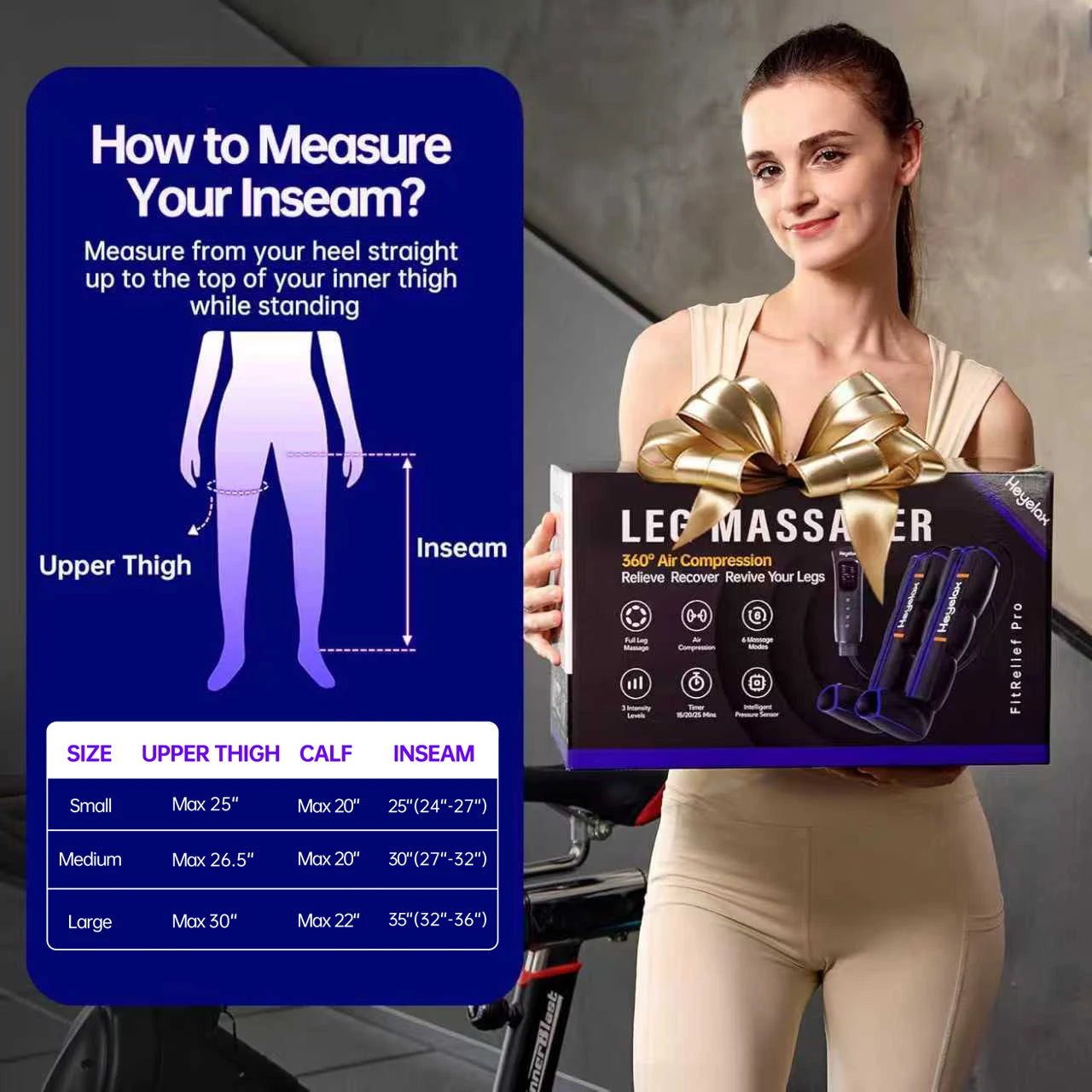 Heyelax Leg Compression Massager for Circulation and Recovery