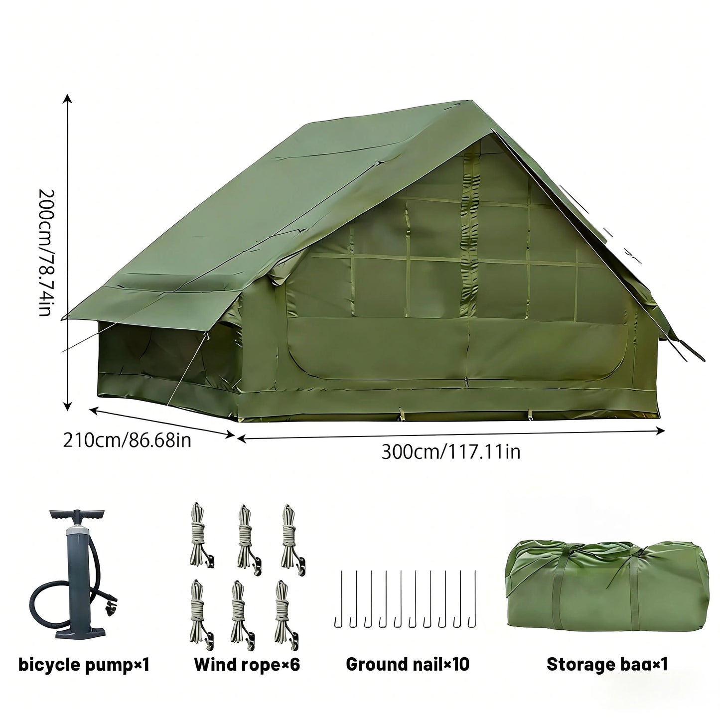 Pakicetus Inflatable Family Tent With Skylight And Pump Quick Setup