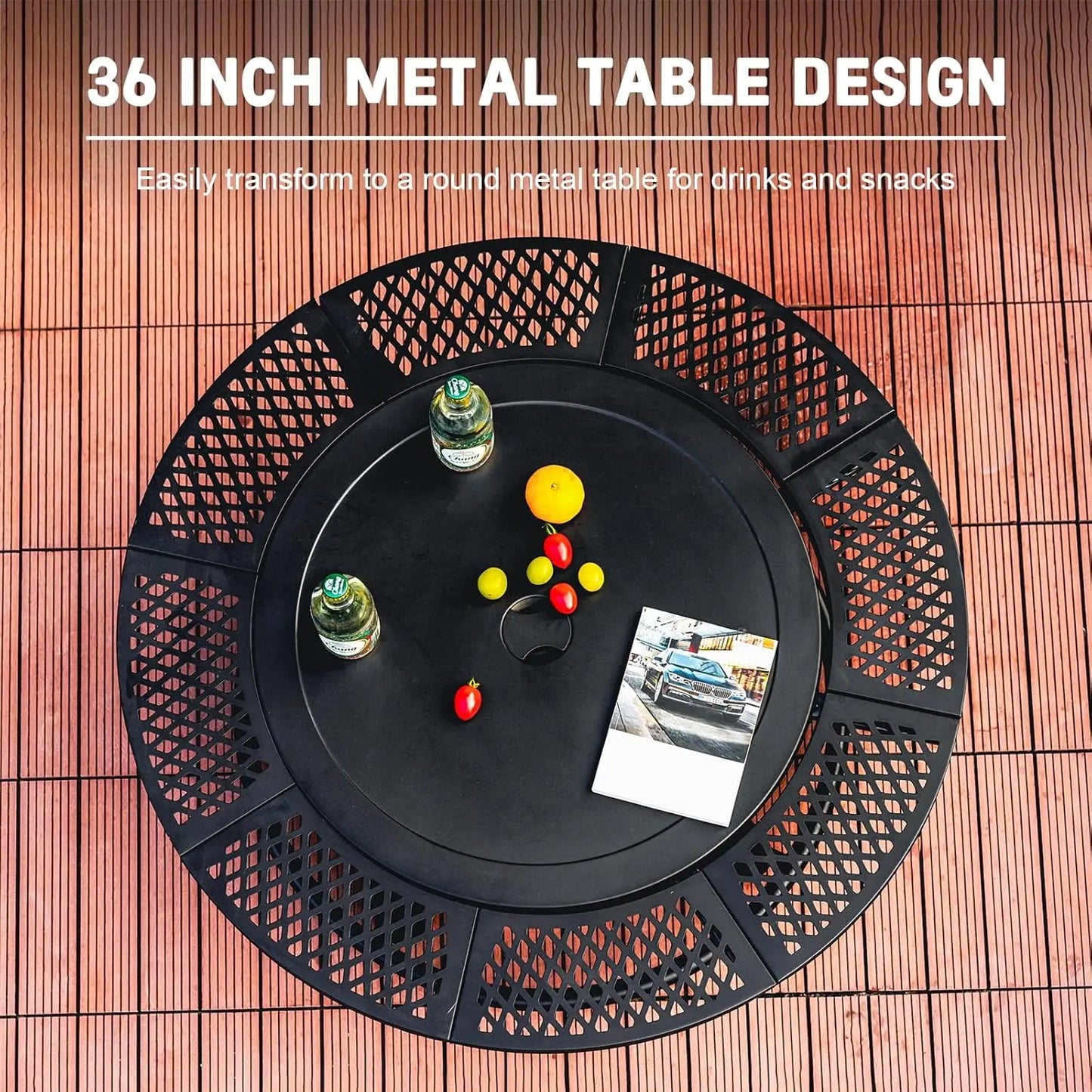 Verdeluxe Fire Pit With Two Grills Three In One Outdoor