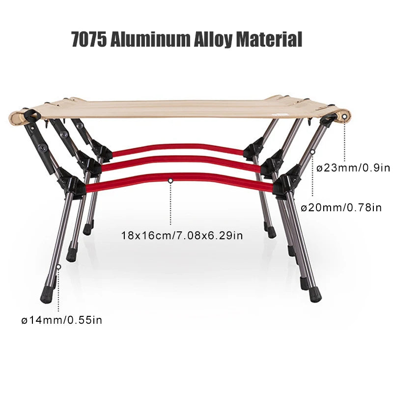 WESTTUNE Ultra Light Aluminum Folding Bed for Outdoor Camping