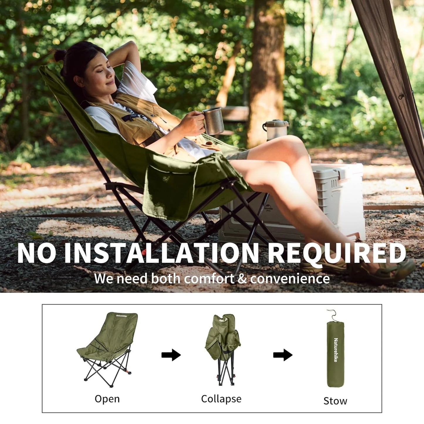 Naturehike High Back Moon Chair Camping Outdoor Leisure