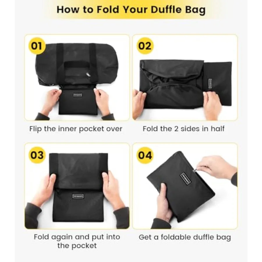 Foldable Nylon Duffle Bag For Travel And Gym Lightweight