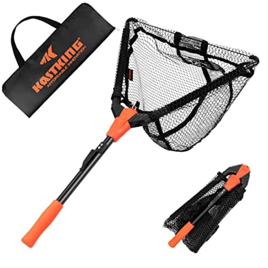 Pontus Foldable Fishing Net With Lightweight Aluminum Handle And Scale