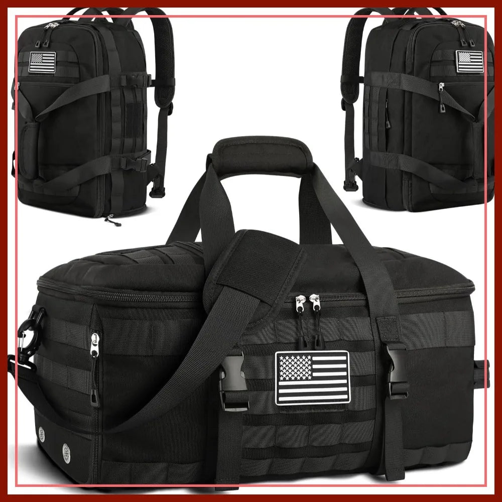 Tactical Duffle Bag With Shoe Compartment 3 In 1 Travel Backpack