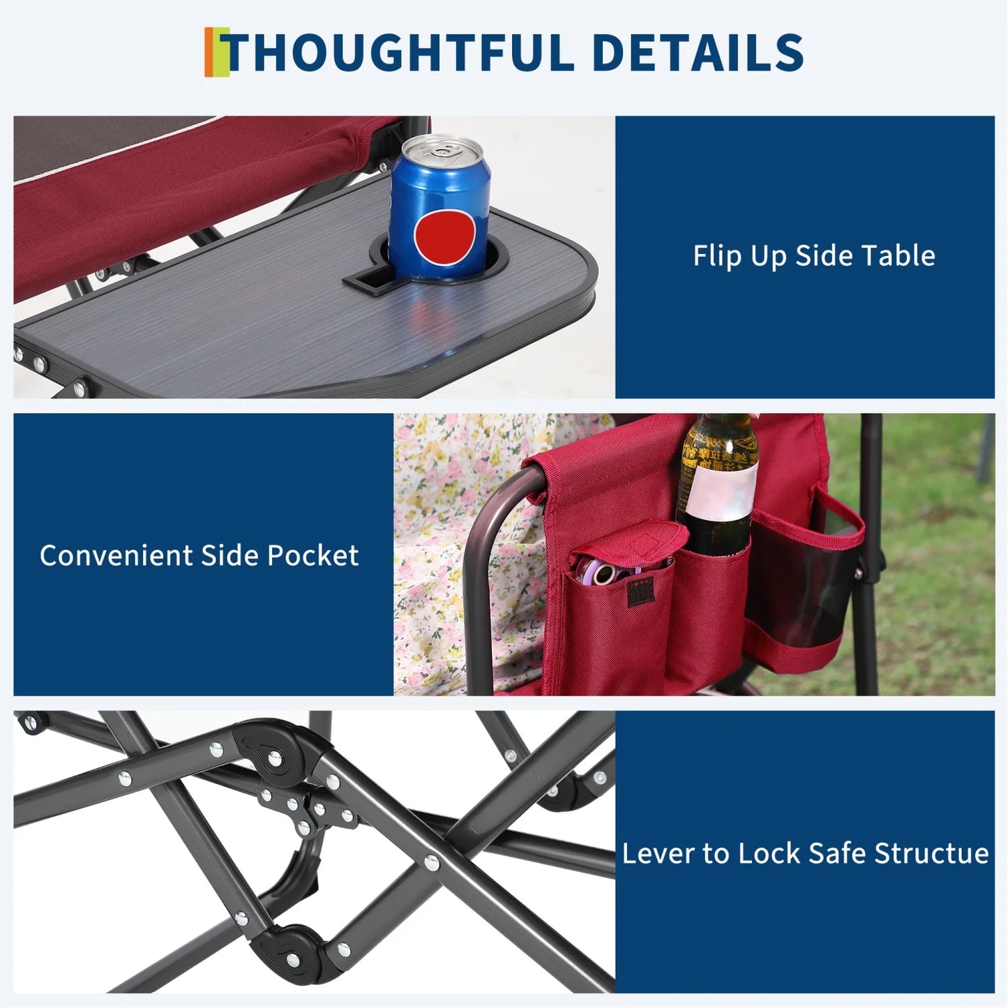 HiMISS Oversized Heavy Duty Folding Directors Chair 400 Pound Capacity