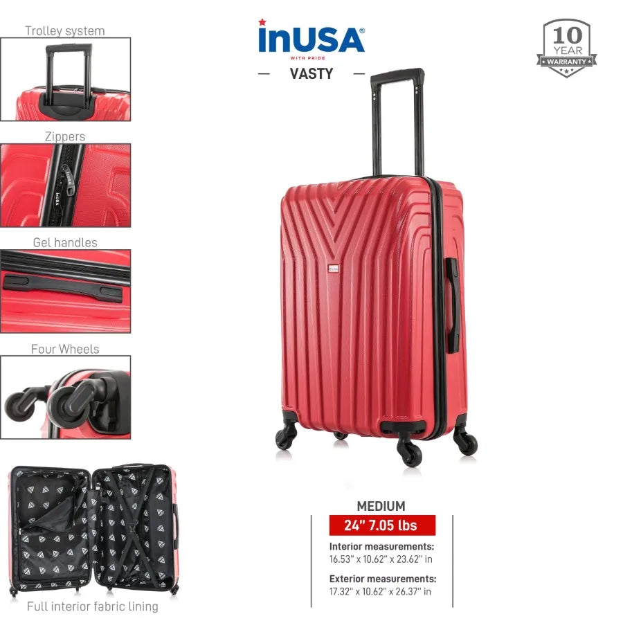 Hardside Lightweight Luggage With Spinner Wheels And Trolley