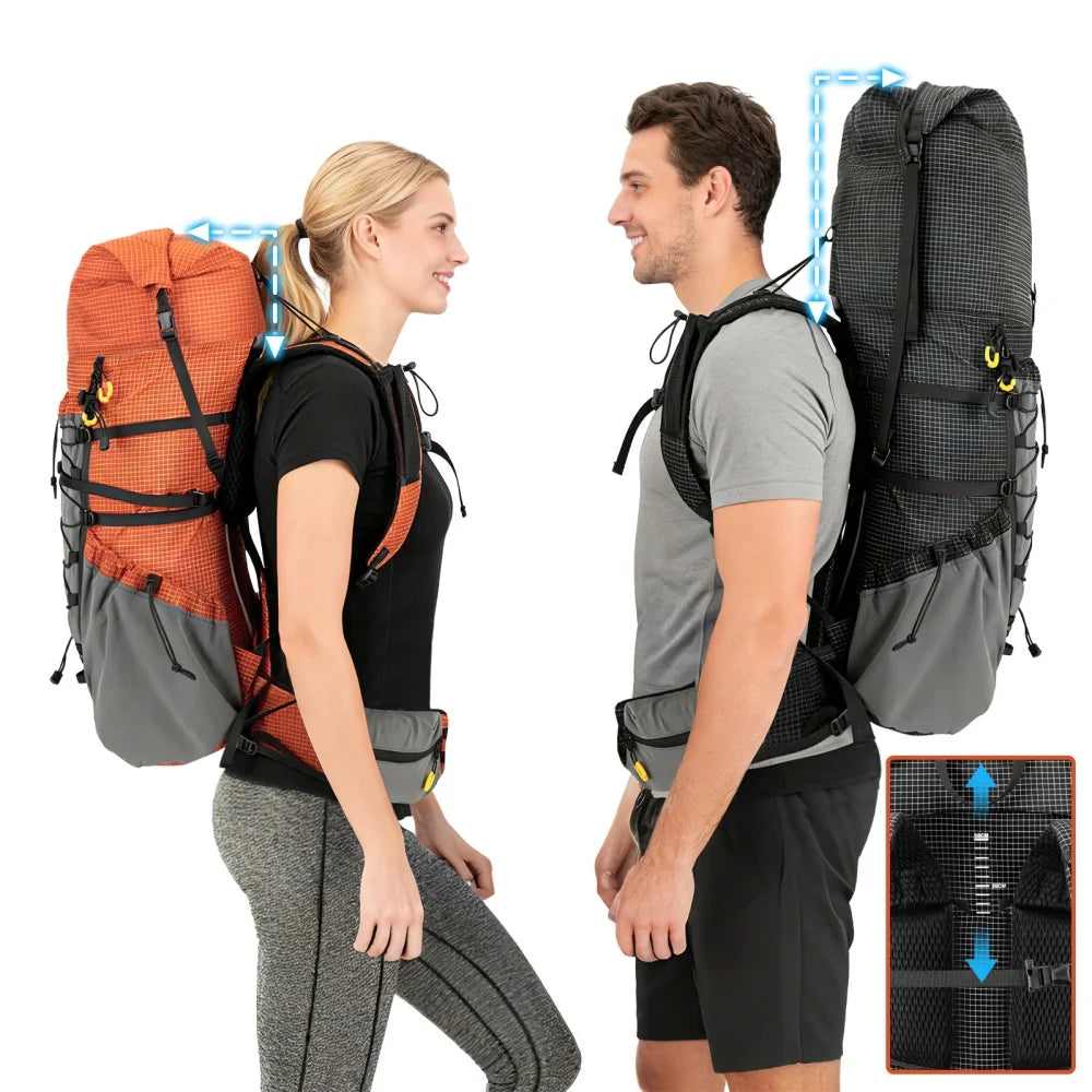 Night Cat Waterproof Hiking Backpack With Rain Cover Roll Top