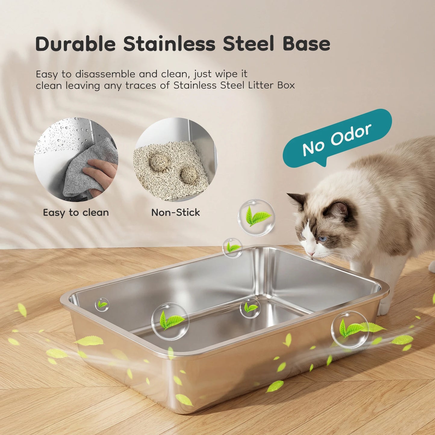 Stainless Steel Cat Litter Box Fully Enclosed For Big Cats