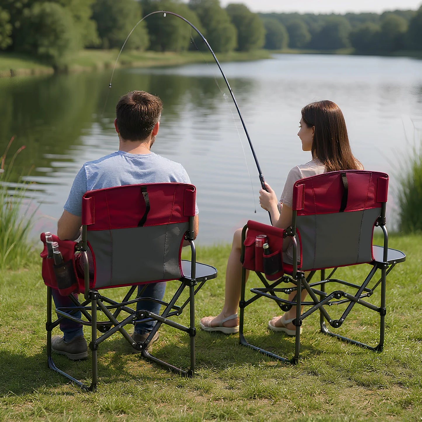 HiMISS Oversized Heavy Duty Folding Directors Chair 400 Pound Capacity