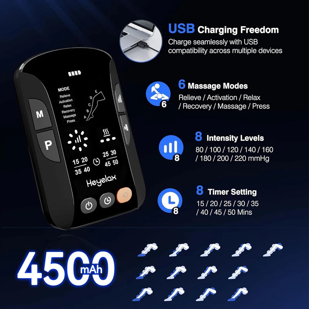 Heyelax Cordless Leg Massager for Circulation and Pain Relief