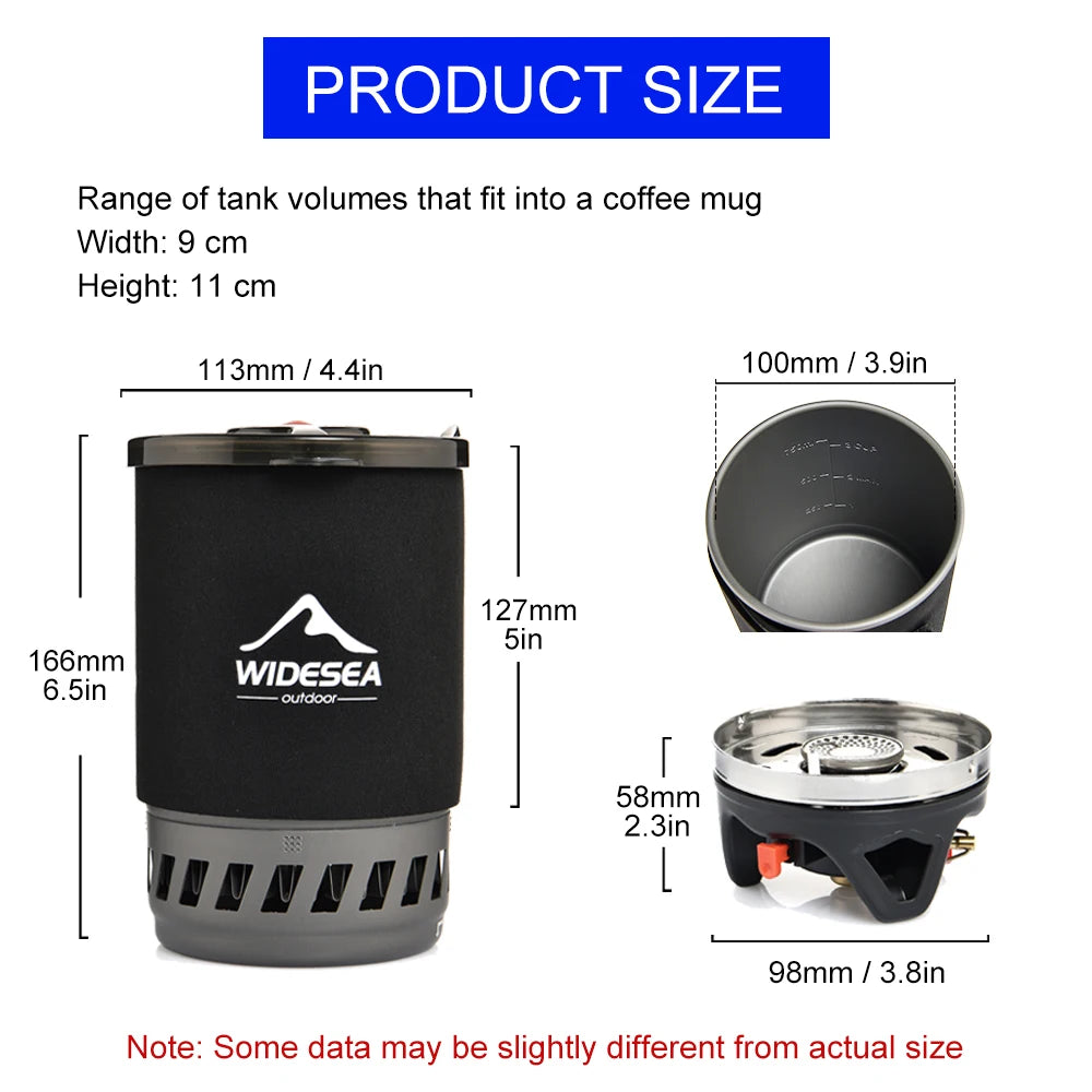 Widesea Camping Cooking System With Heat Exchanger Outdoor Gas Stove