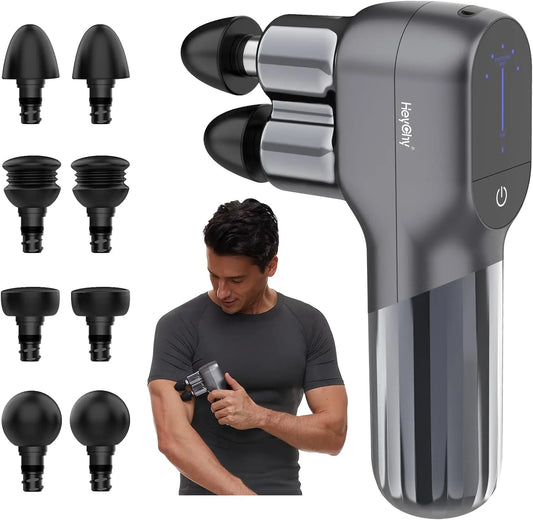 Massage Gun With Dual Heads And Five Speeds For Relief